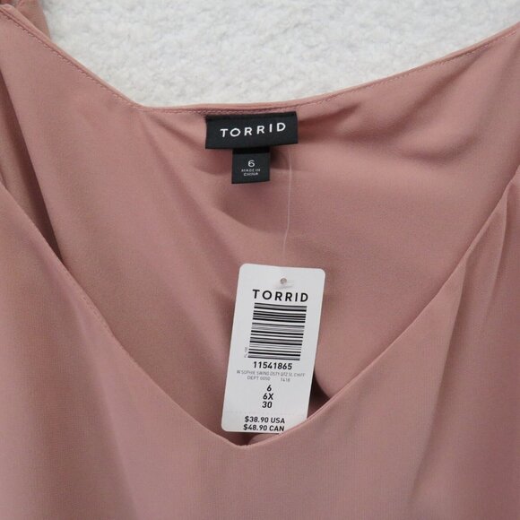 Torrid Shirt Womens Size 6XL Tank Top Sophie Swing Pink Adjustable Straps New - Picture 4 of 8